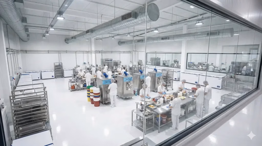 Maquinaria de producción de helado artesanal en Instituto IFHA