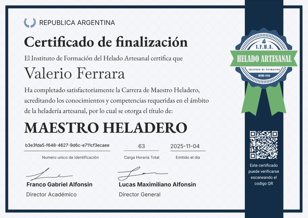 IFHA - Instituto de Formacion del Helado Artesanal Carrera de Maestro Heladero Profesional | IFHA