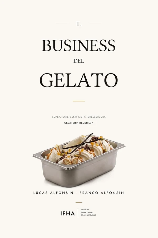 Tapa de «Il Business del Gelato», la edición en italiano del libro de Lucas y Franco Alfonsin
