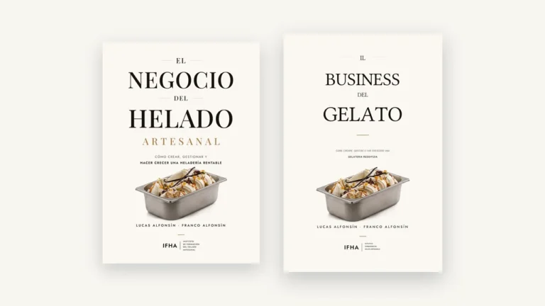 Las ediciones en español y en italiano del libro de IFHA, «El negocio del helado artesanal» e «Il Business del Gelato»