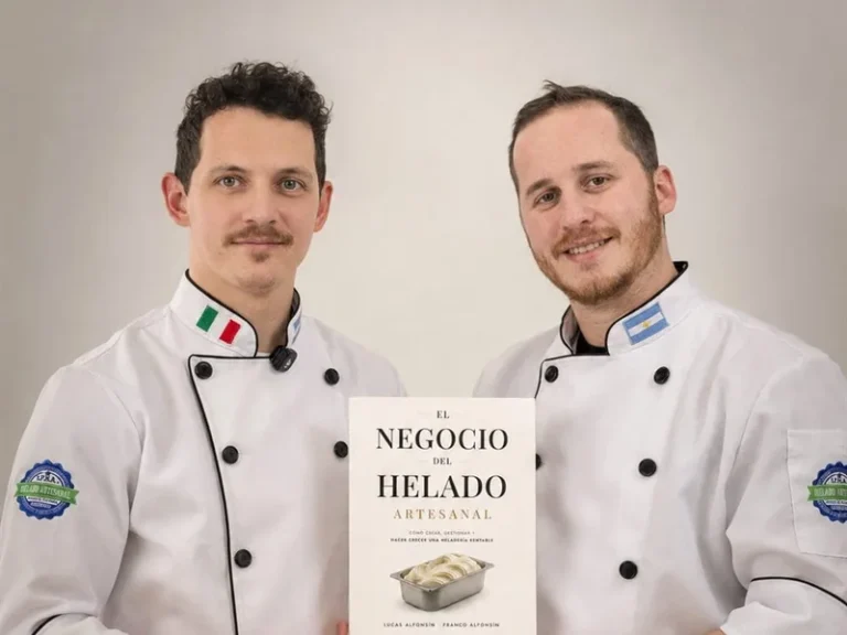 Lucas y Franco Alfonsin, autores del libro y directores del Instituto de Formación del Helado Artesanal