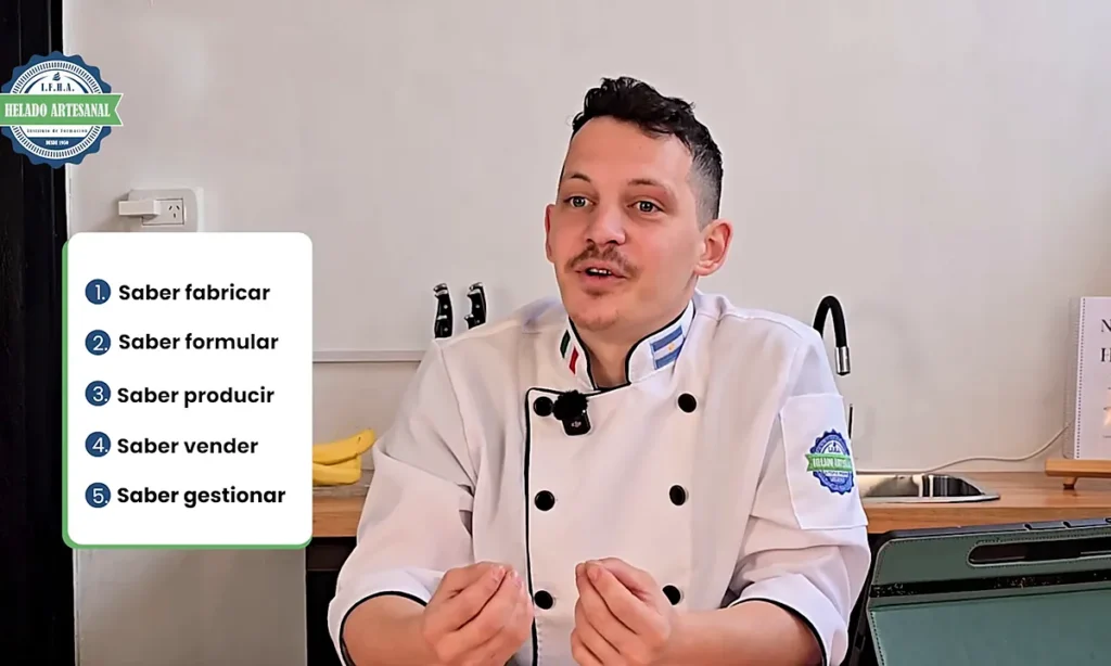 Clase online de IFHA: el maestro heladero explica en cámara los cinco saberes del negocio del helado