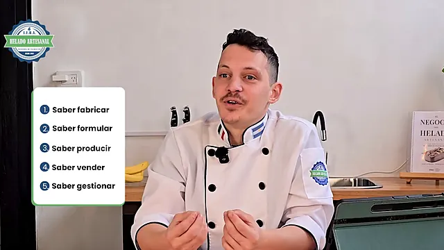 IFHA’s master ice cream maker going over the five skills of the business in the webinar